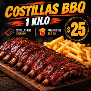costilla bbq 1 kilo