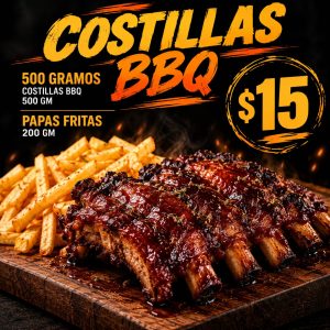 Costillas bbq 500 g